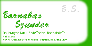 barnabas szunder business card